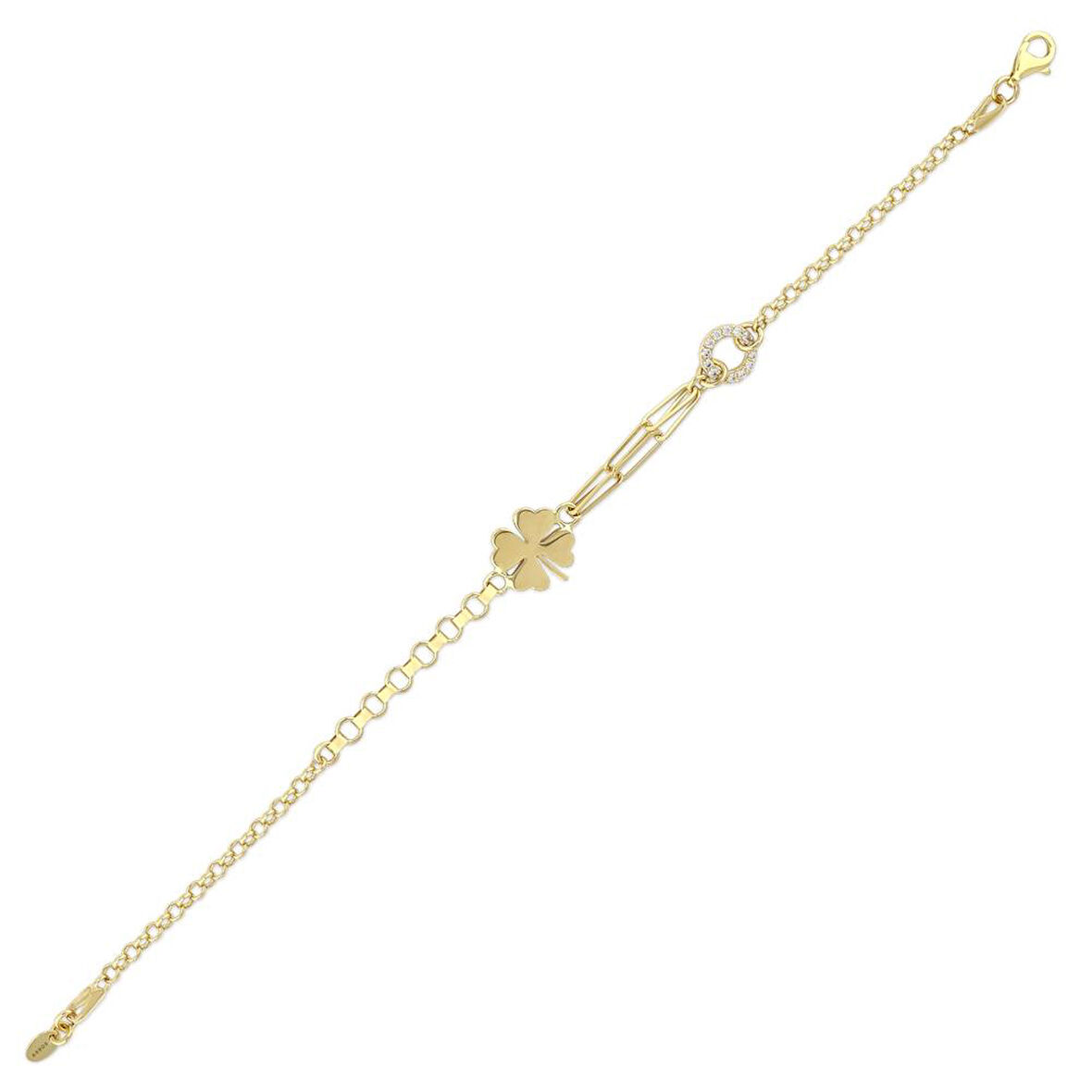 Altın Yonca Figürlü Bileklik - 14K