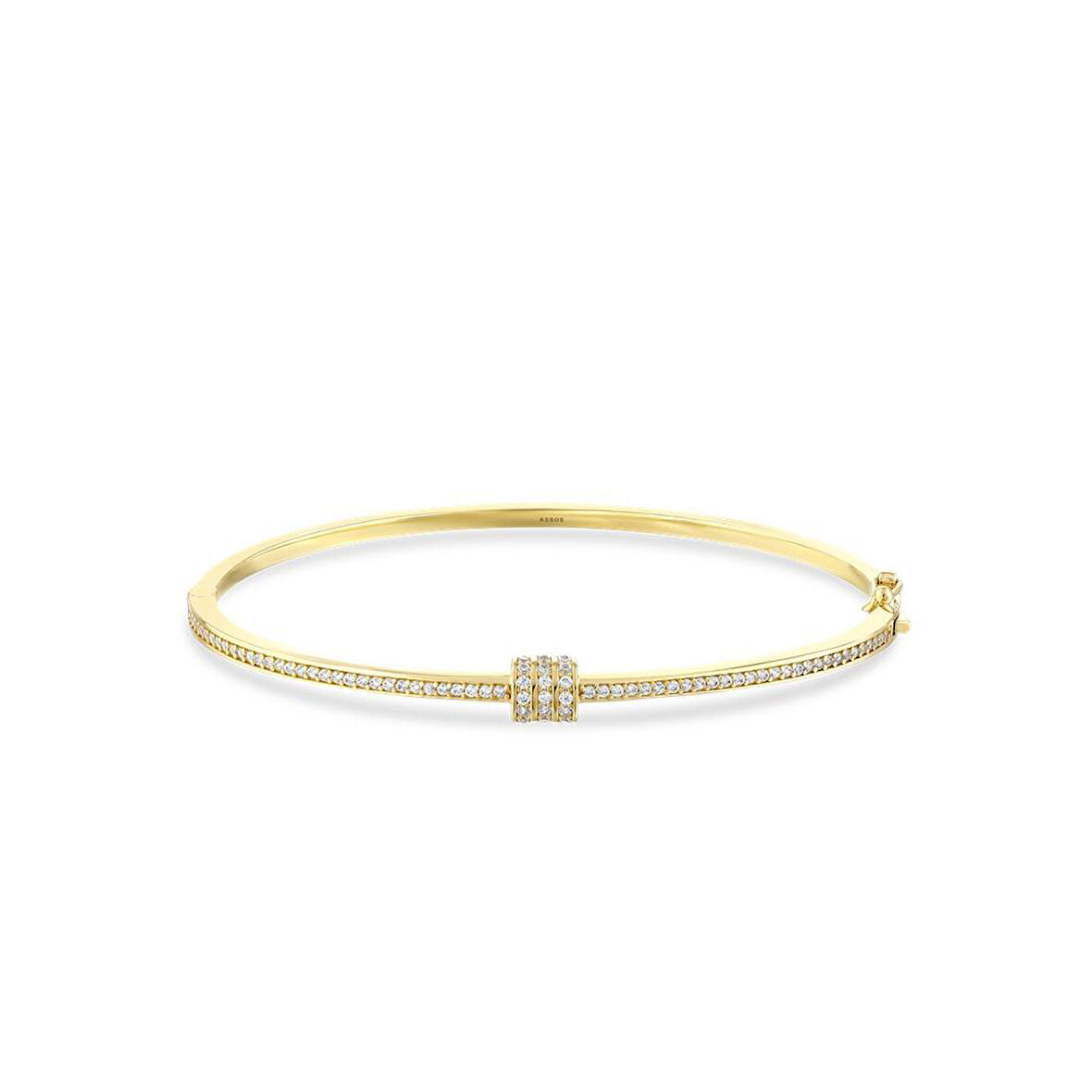 Altın Taşlı Tasarım Kelepçe - 14K