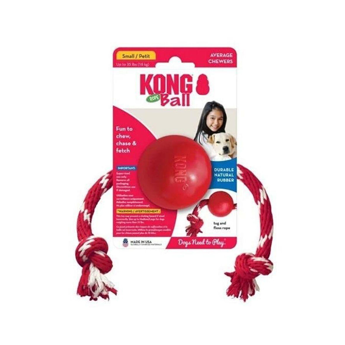 Kong İp Sallantılı Top Köpek Oyuncağı S