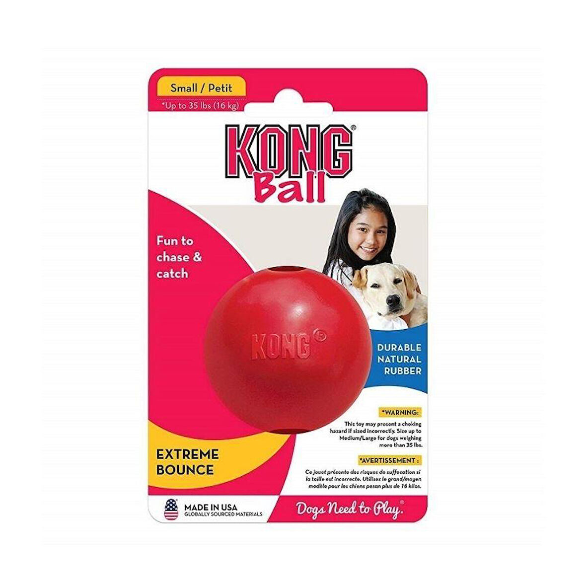 Kong Delikli Top Şeklinde Çok Amaçlı Köpek Oyuncağı S