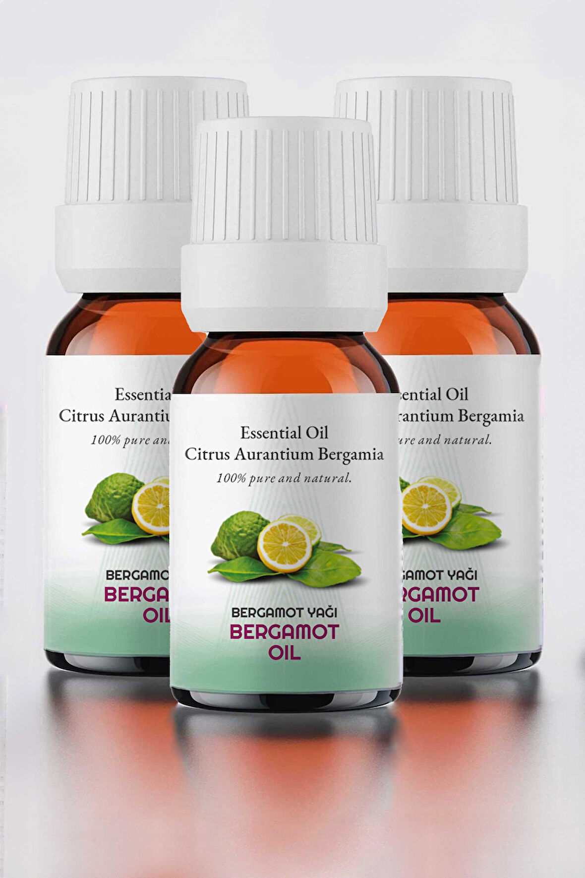 PROCLİS 3 Adet %100 Doğal Bergamot Yağı / Bergamot Oil, Cam Şişe 10 ml