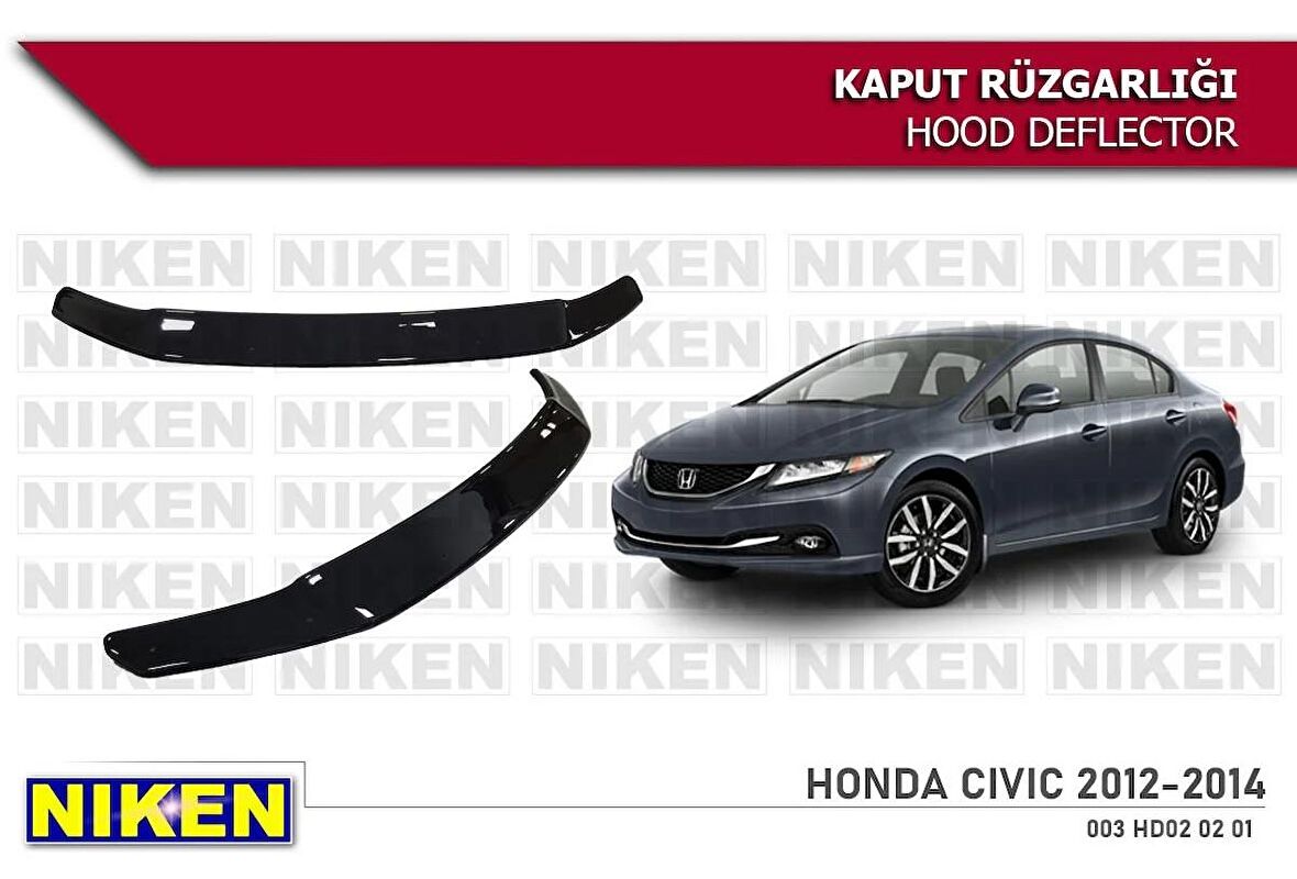 Honda Civic Kaput Rüzgarlığı Koruyucu 2012-2015 arası