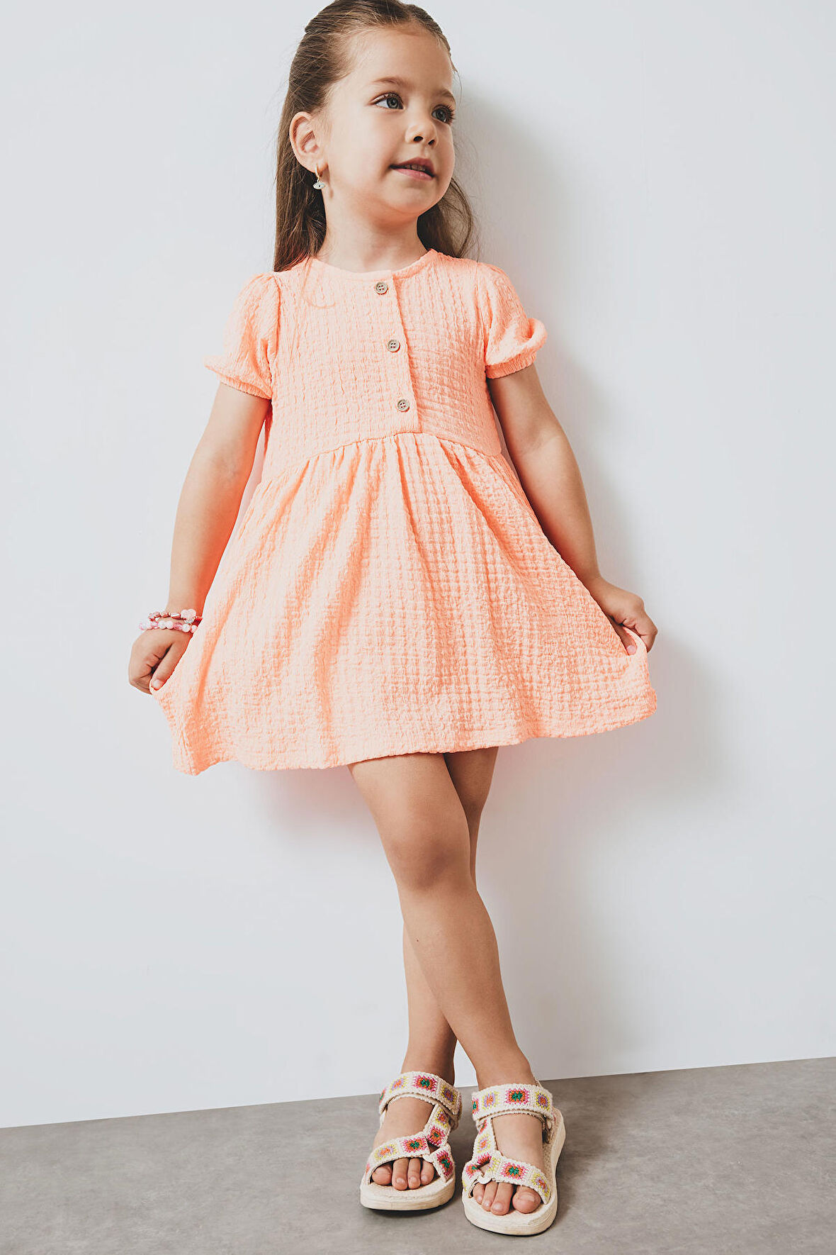 DeFacto Kız Bebek Kısa Kollu Bürümcük Yazlık Elbise E8716A525SMOG189