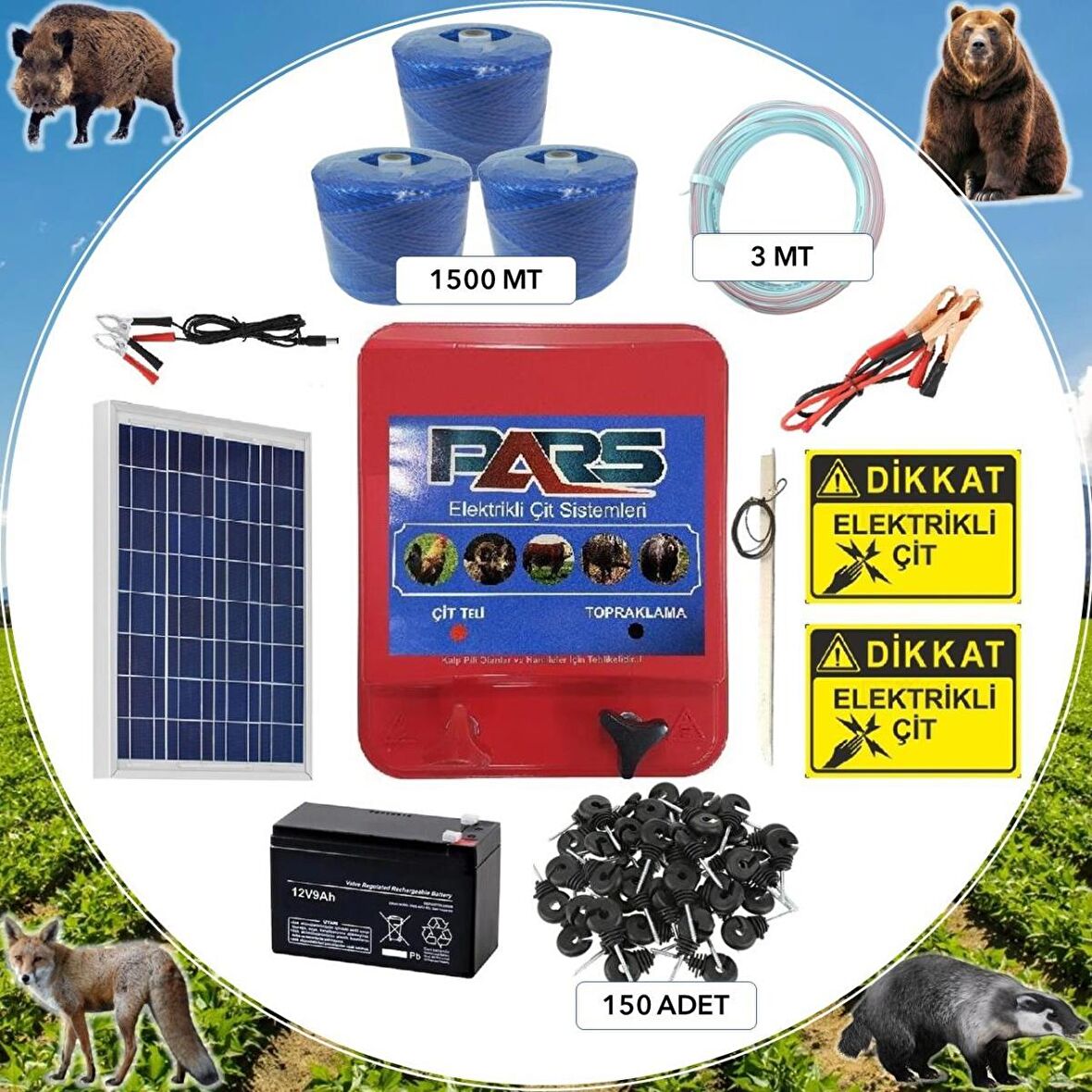 Pars Elektrikli Çit Ayı-Domuz Kovucu Eco Set 1500