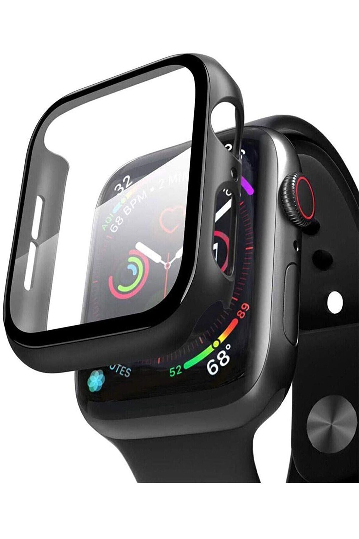 Apple Watch 2 3 4 5 6 Seri 44 Mm Ekran Koruyucu Kılıf Cam 360 Derece Tam Koruma