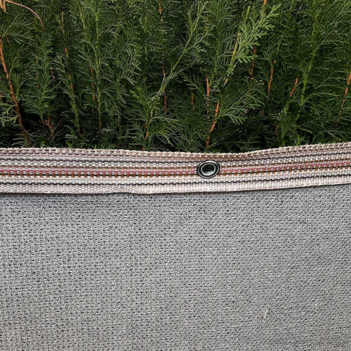 %95 GÖLGELİK FİLE 4x7 METRE ÇİT FİLESİ GÖLGE KORUMA KREM 95'LİK BAHÇE ÇİTİ HALKALI KUŞAKLI JÜT GÖLGELİK