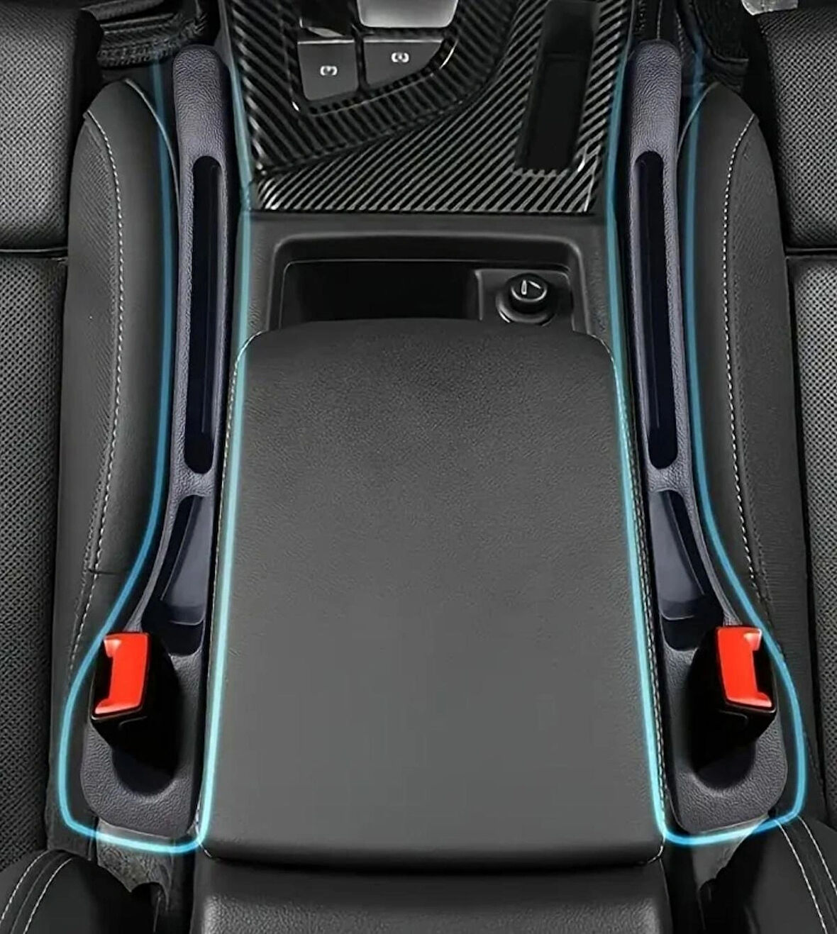 2 Adet Siyah Renk Araba Koltuk Arası Düzenleyici 40-7cm Ebatlarında