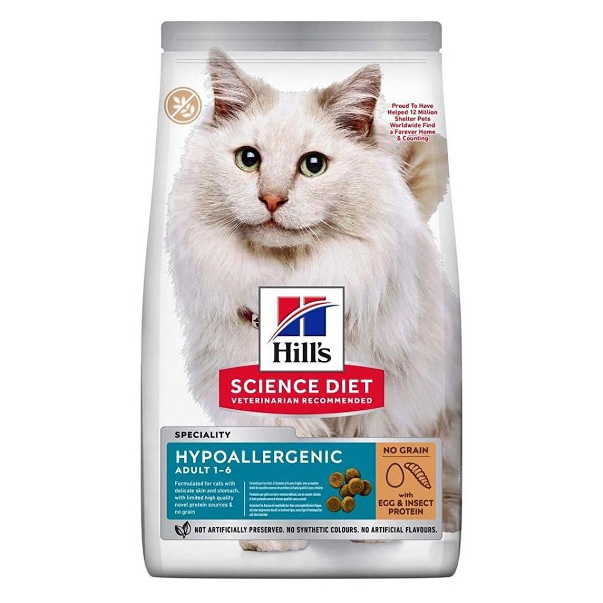 Hill's Hypoallergenic Yumurtalı ve Böcek Proteinli Yetişkin Kedi Maması 1,5 kg