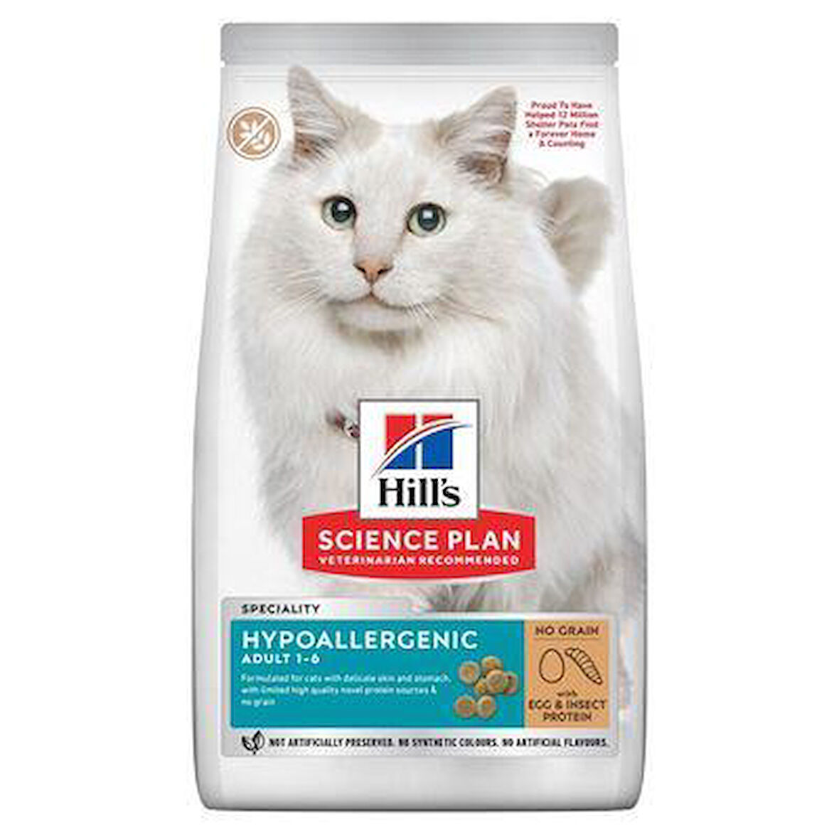 Hill's SCIENCE PLAN Hypoallergenic Yumurta ve Böcek Proteinli Yetişkin Kedi Maması 7 Kg