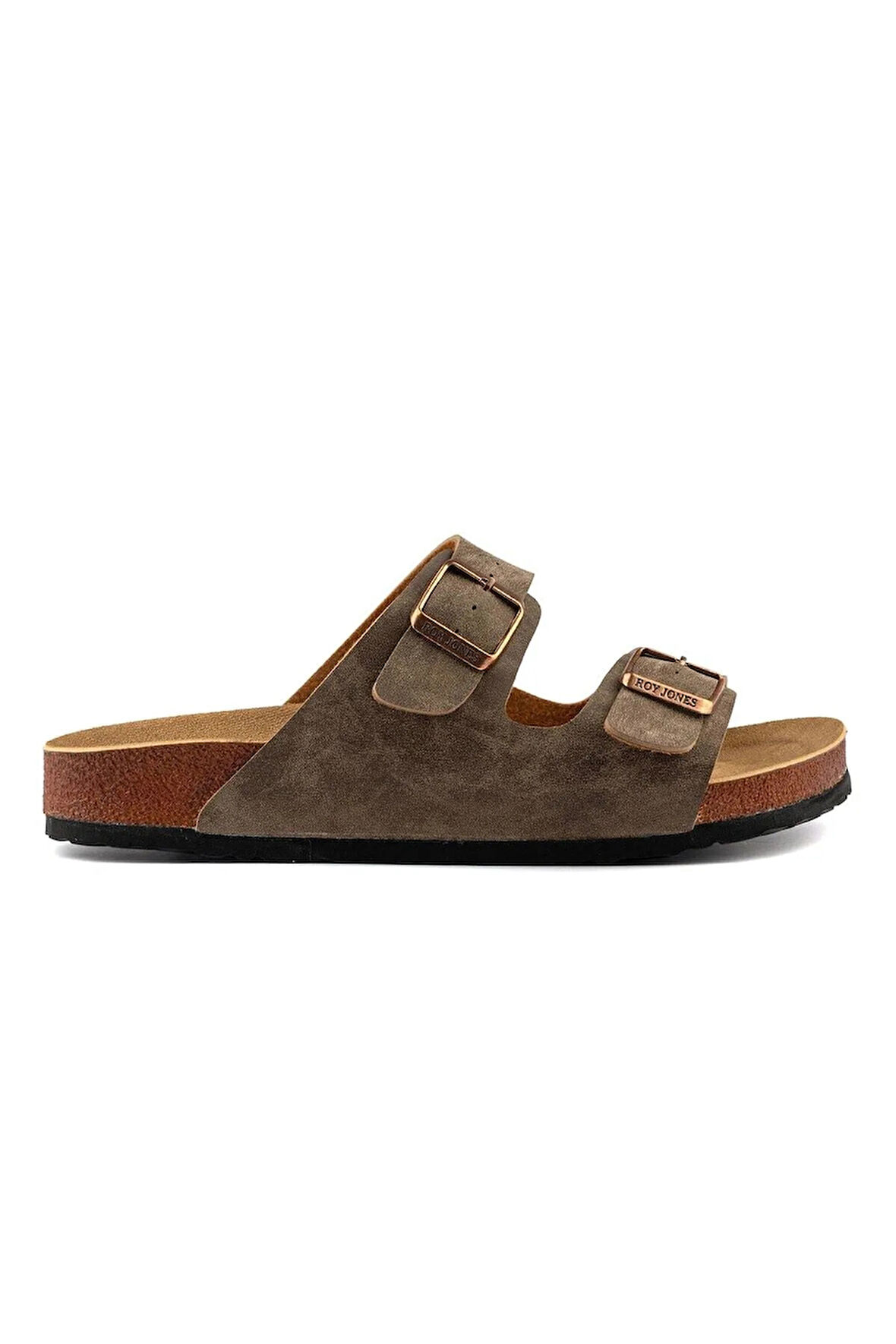 Roy Jones Unisex Ortopedik Tabanlı Konfor Modeli Terlik Çift Bantlı Tokalı Günlük Rahat Dışarı Ev Içi Terliği