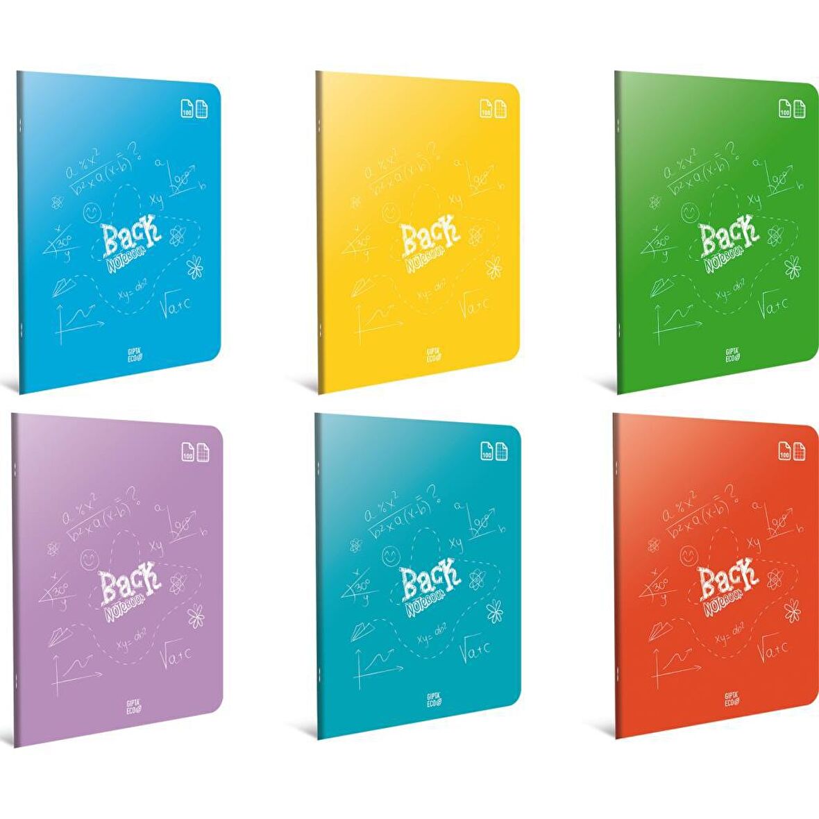 Gıpta Back 60 Yp. A5 Tel Dikiş Plastik Kapak Defter Kareli 6'lı