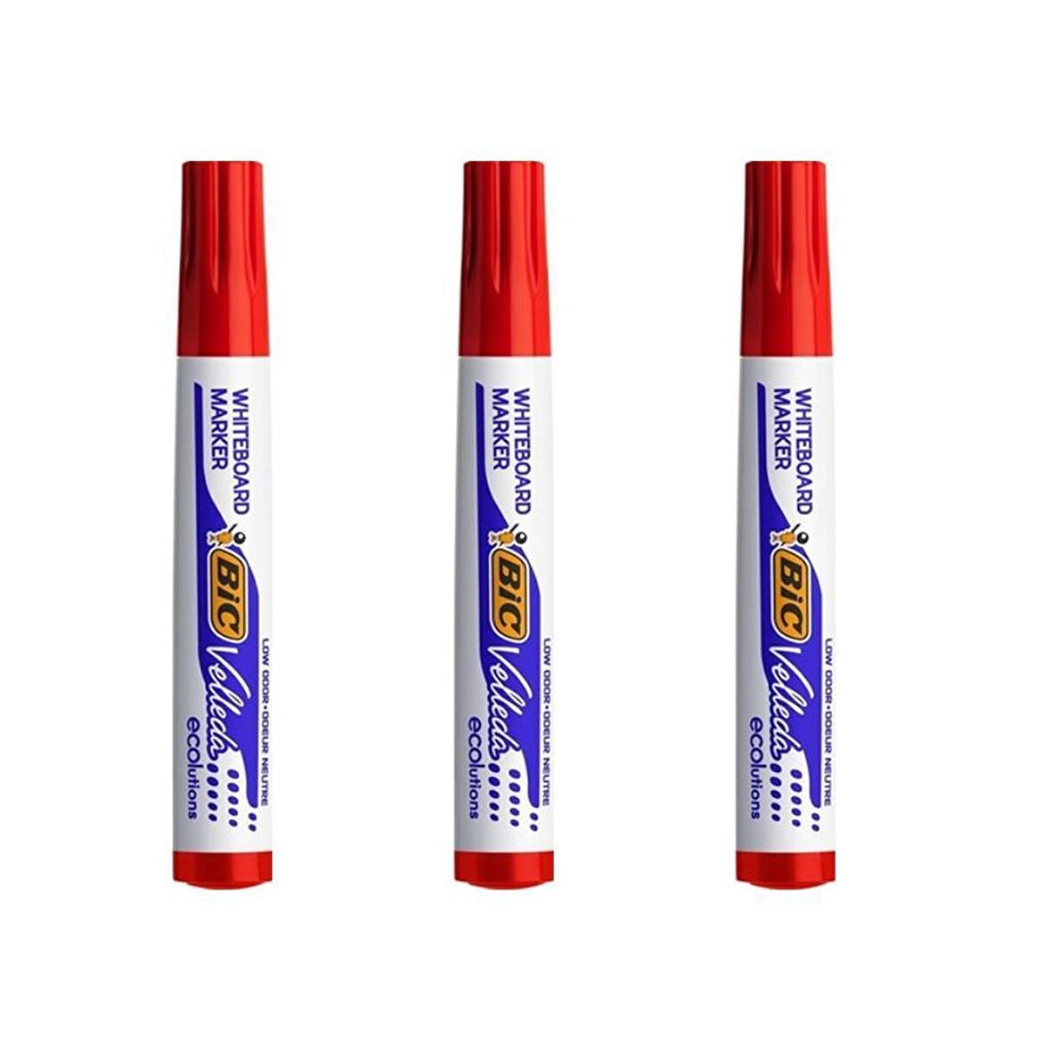 Bic Velleda 1701 Eco Yuvarlak Uç Beyaz Tahta Kalemi Kırmızı 3'LÜ