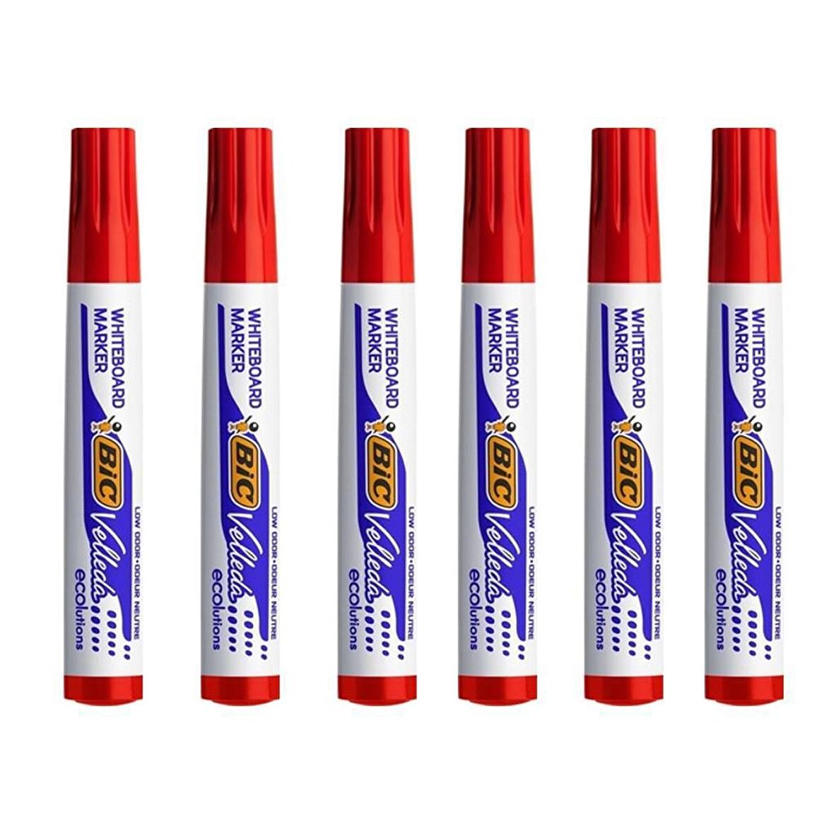 Bic Velleda 1701 Eco Yuvarlak Uç Beyaz Tahta Kalemi Kırmızı 6'LI