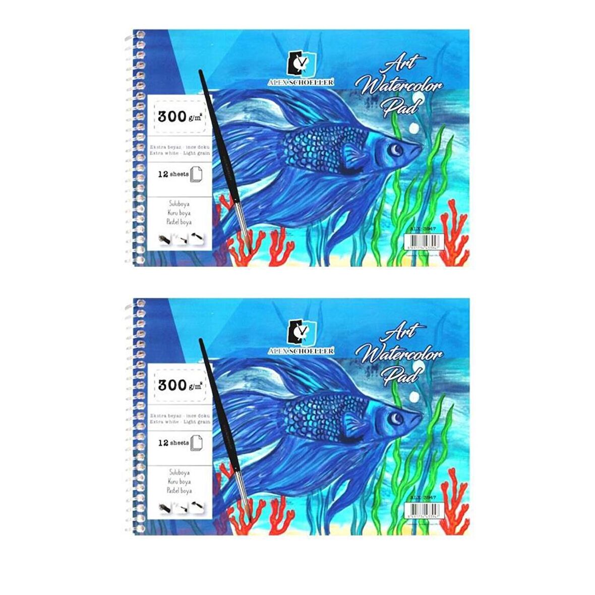 Art Spiralli Sulu Boya Defteri A4 300 Gr. 12 YP. ALX-3930 2'Lİ