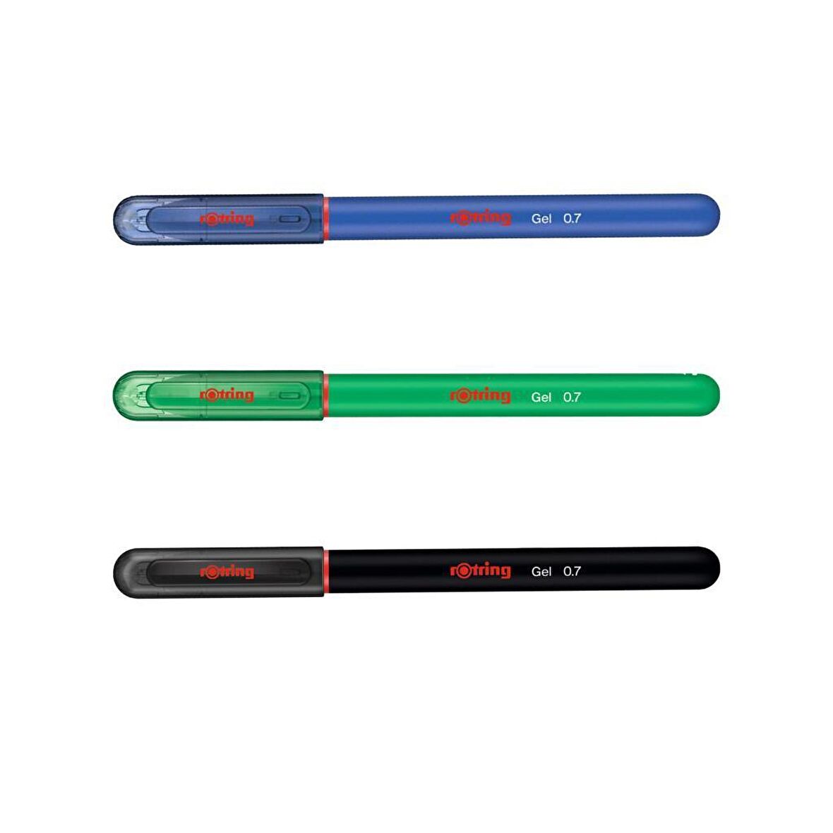 Rotring Jel Mürekkepli Tükenmez Kalem Mavi Yeşil Siyah 3'lü