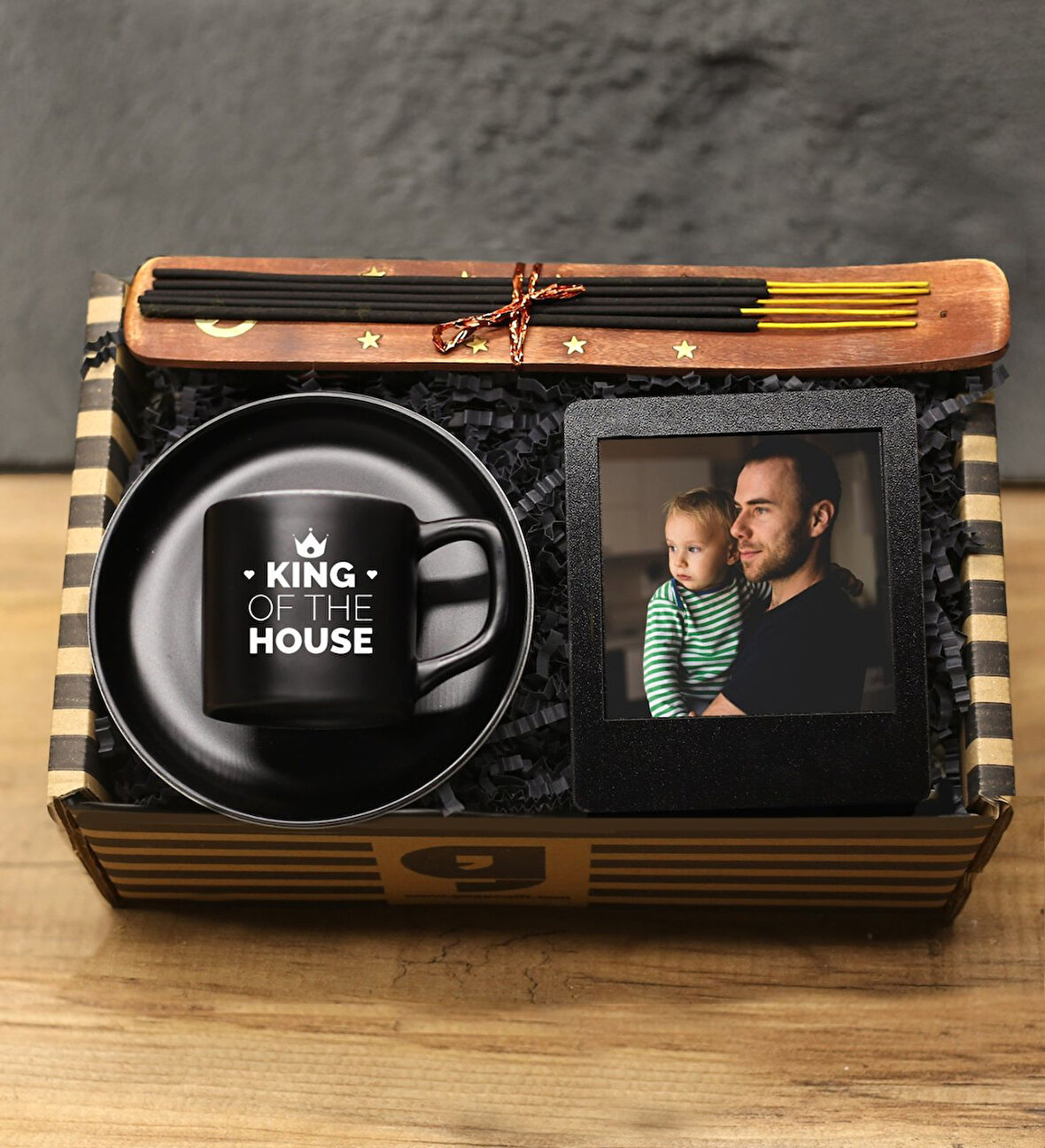 Kişiye Özel İnstagram Çerçeve & Kahve Fincanı & Tütsü Hediye Seti