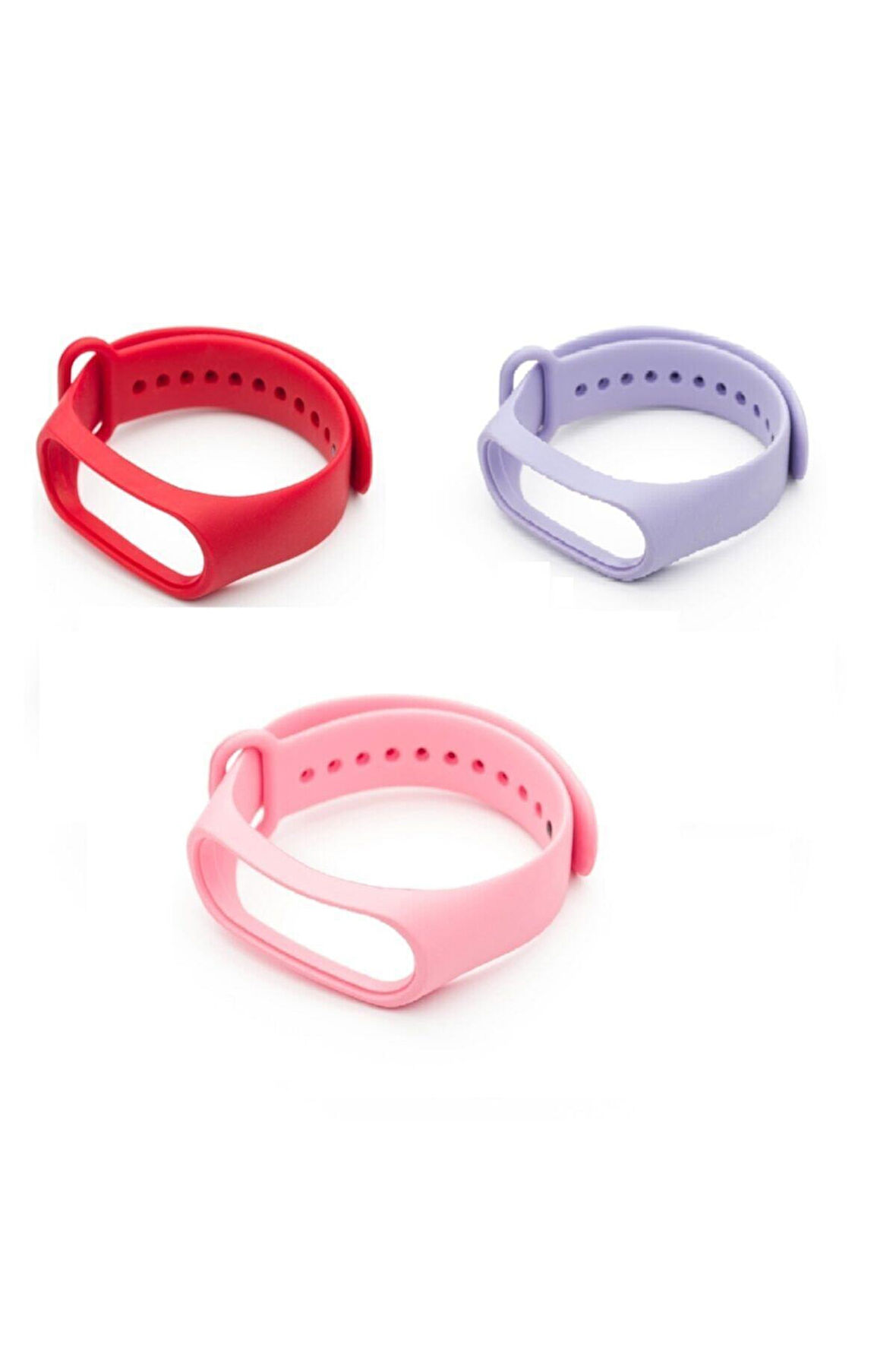 Xiaomi Mi Band 3-4 Silikon Kordon 3'lü Set Kırmızı Turuncu Sarı