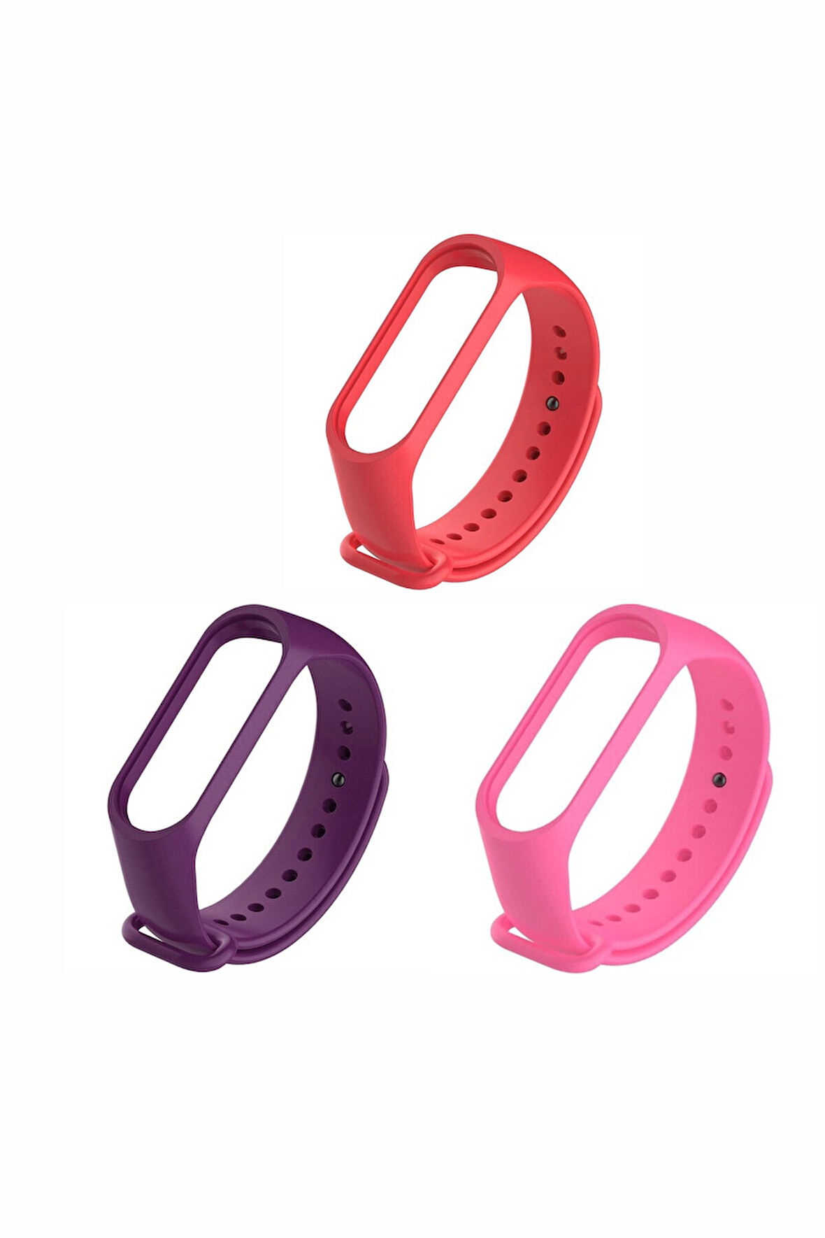 Xiaomi Mi Band 3-4 Silikon Kordon 3'lü Set Kırmızı Turuncu Sarı