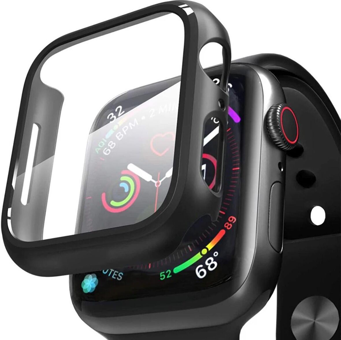 Apple Watch 2 3 4 5 6 Seri 38 Mm Ekran Koruyucu Kılıf Cam 360 Derece Tam Koruma