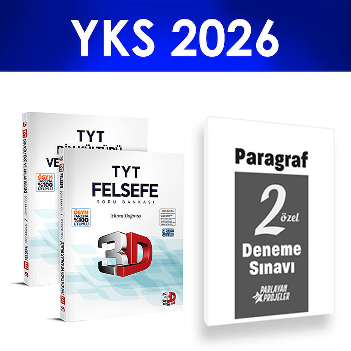 2026 TYT Felsefe Din Kültürü Soru Bankası 3D Yayınları Paragraf Deneme Hediye