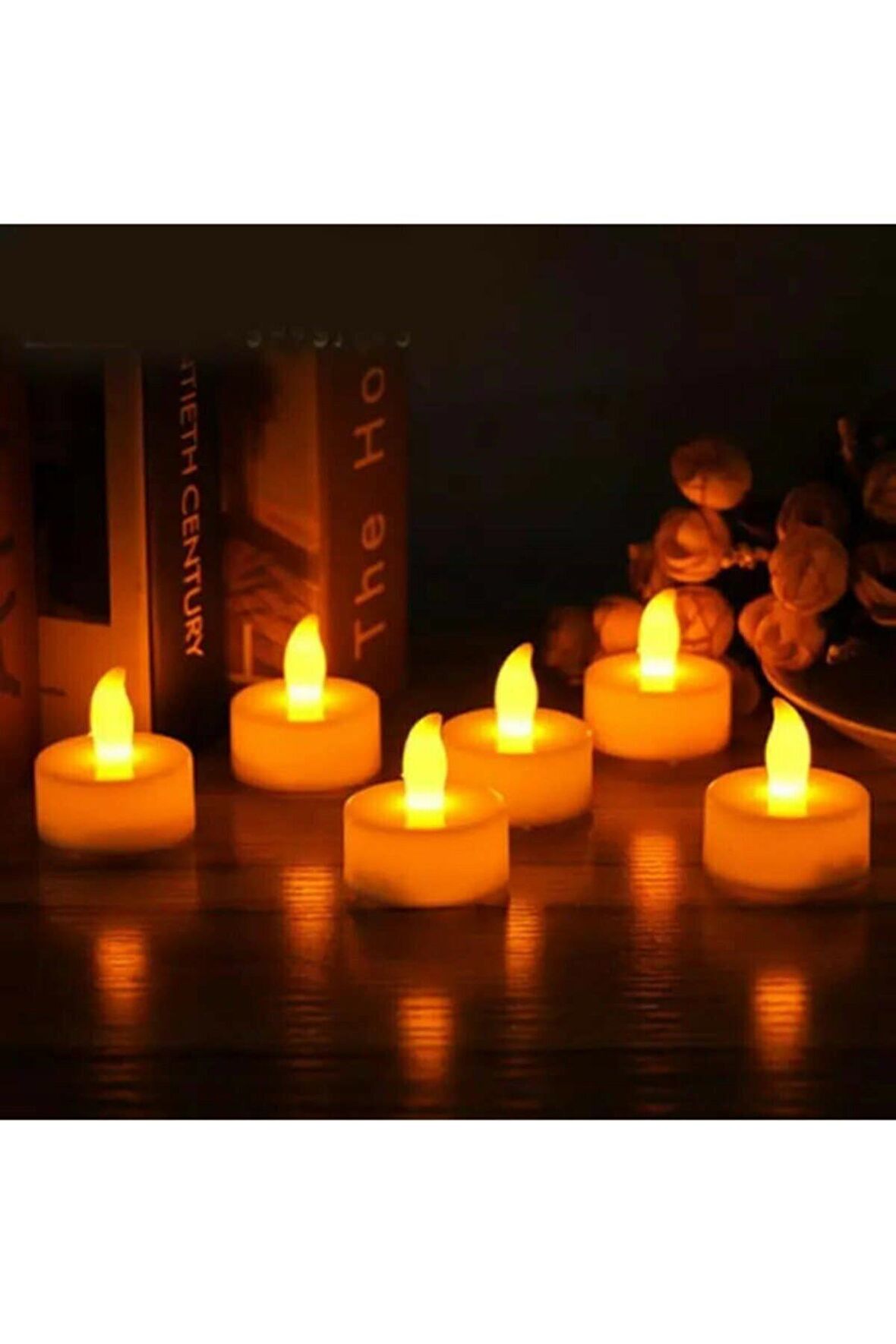 6 Adet Sarı Işıklı Led Mum El Mumu Tealight Piller Dahil Kullanıma Hazır