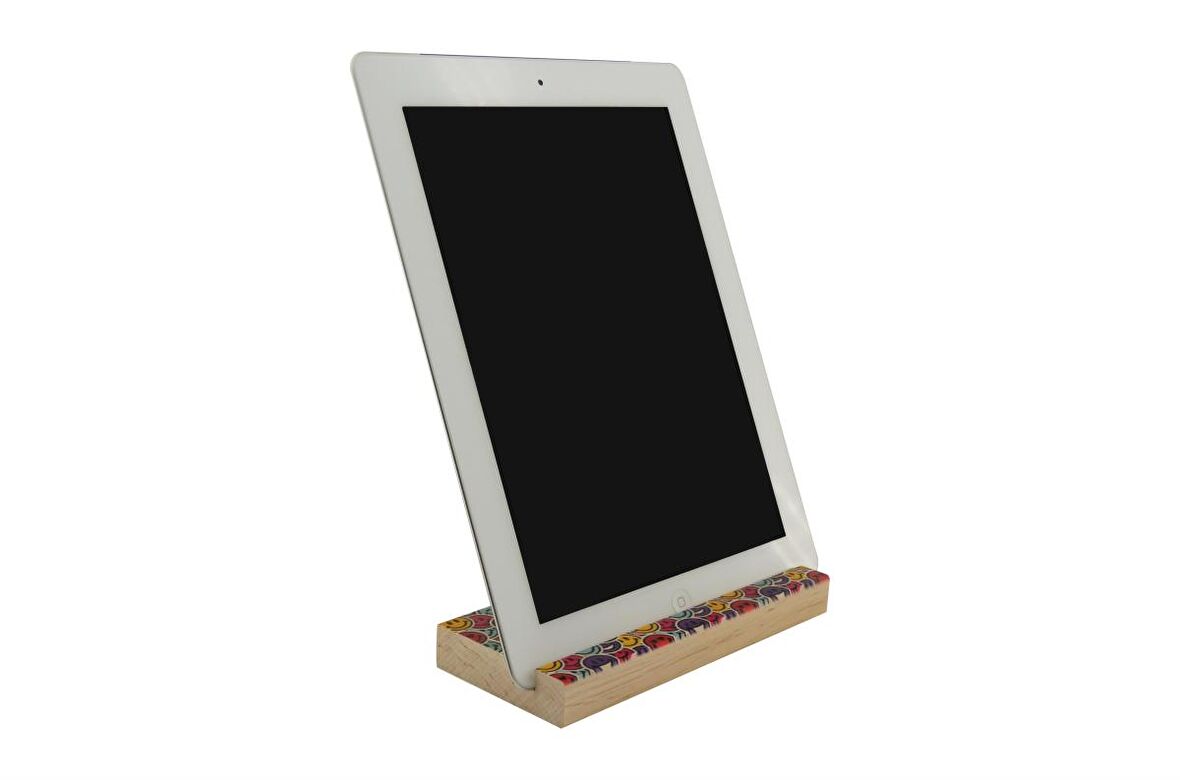 Nyn Ahşap Table Tutacağı,Tablet Altlığı Baskılı Model