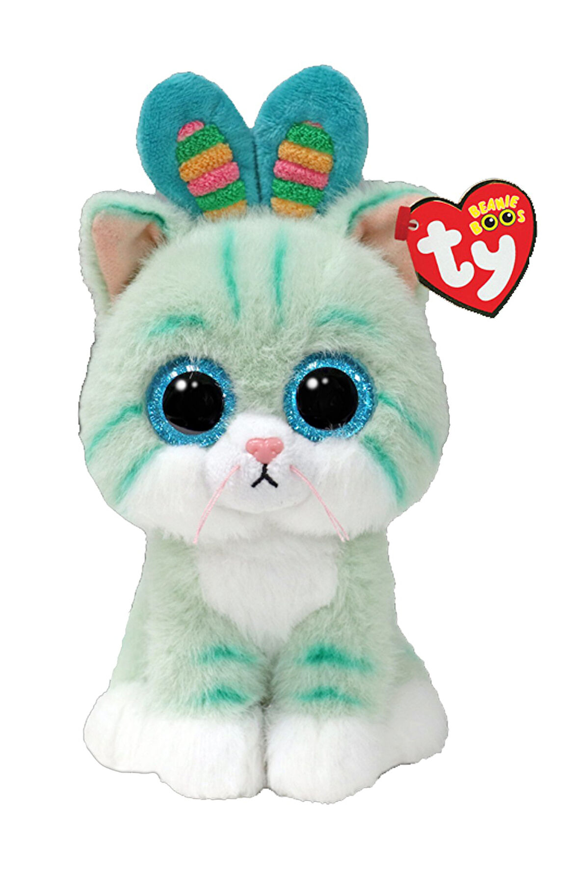 TY Gumdrop - Turkuaz Kedi 15 cm: Neşenin ve Yumuşaklığın En Güzel Tonu!