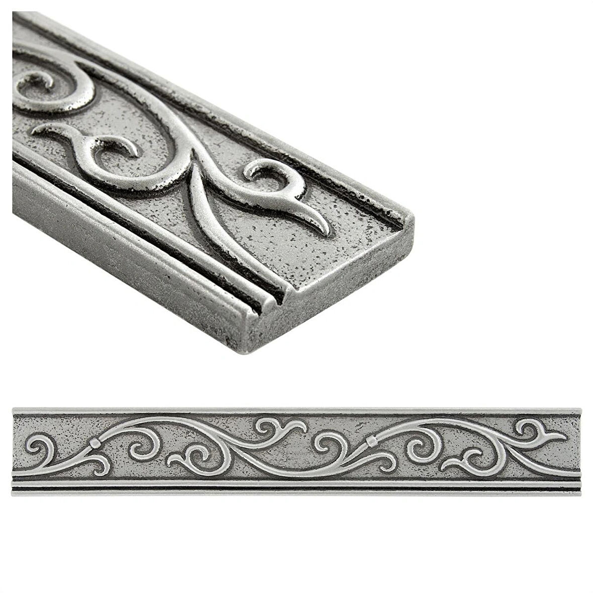 Nichetiles Cypress El Yapımı Metal Dekoratif Bordür Dekor Nikel 4,5 cm. x 30 cm