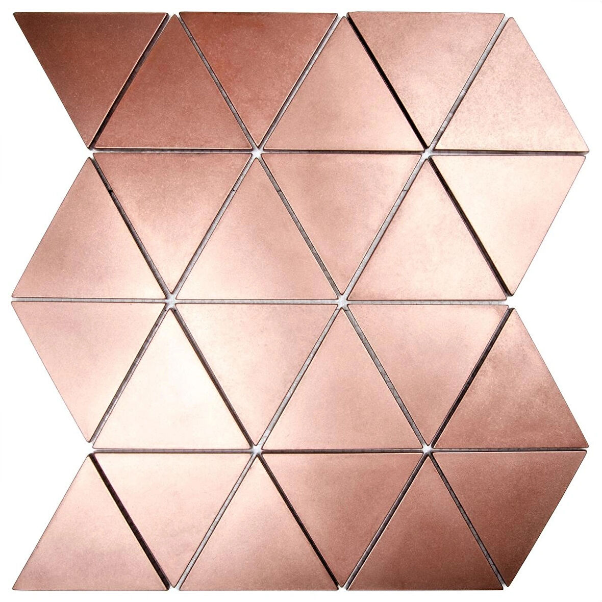 Nichetiles Triangolare Antik Bakır Metal Mozaik 30,5 cm. x 30,5 cm. (0,5 Metrekare/Kutu)