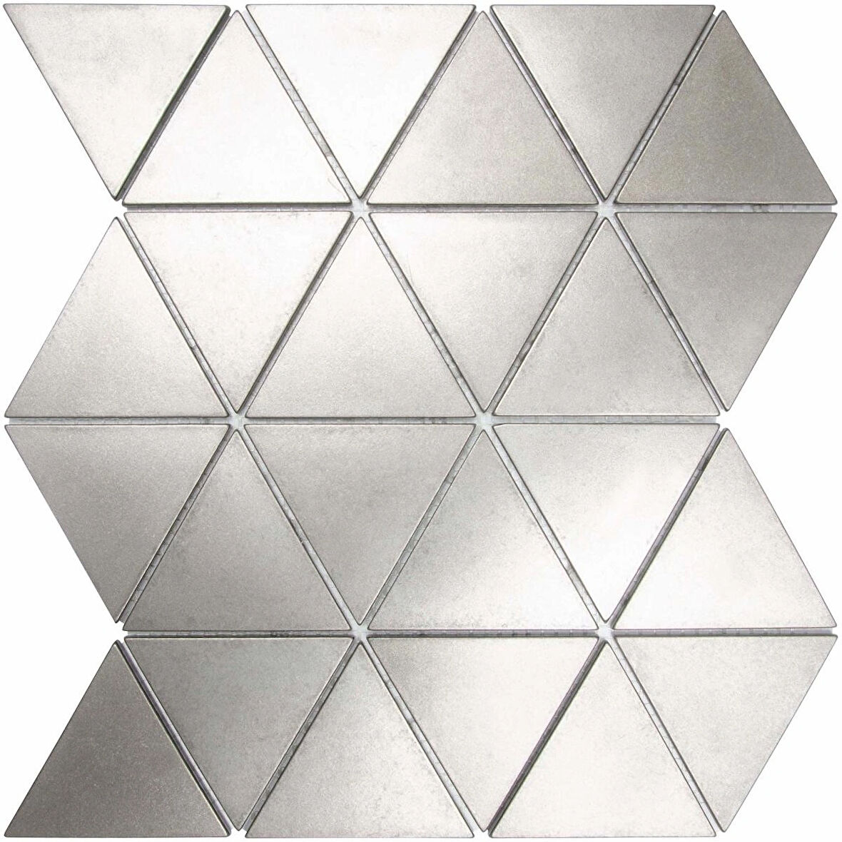 Nichetiles Triangolare Antik Nikel Metal Mozaik 30,5 cm. x 30,5 cm. (0,5 Metrekare/Kutu)