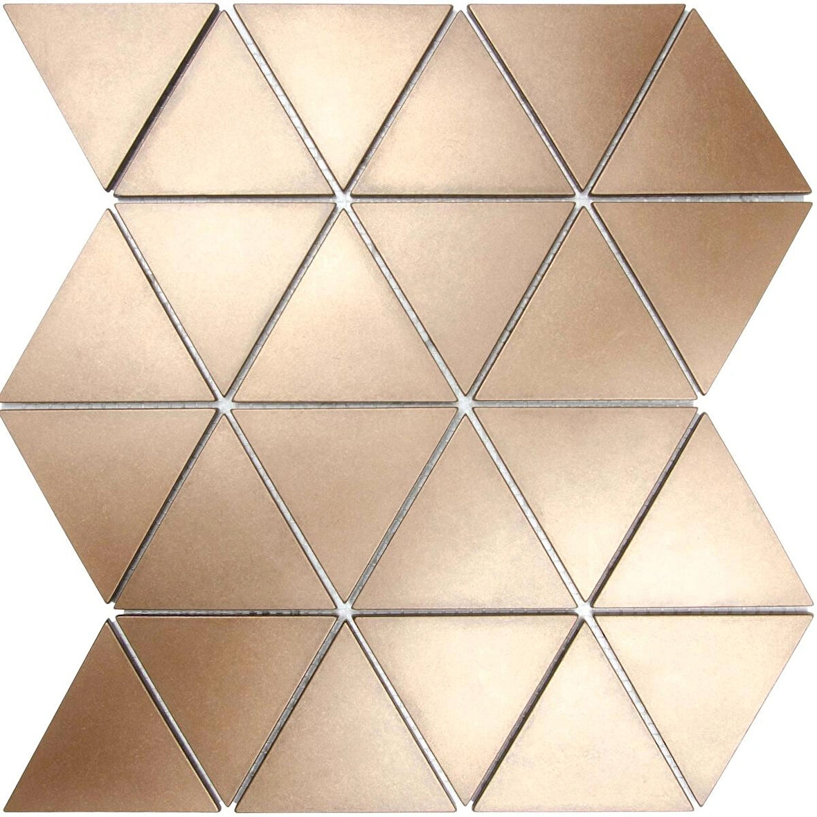 Nichetiles Triangolare Antik Bronz Metal Mozaik 30,5 cm. x 30,5 cm. (0,5 Metrekare/Kutu)