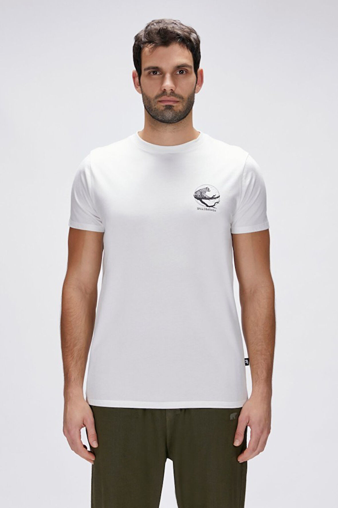 Pard Off-White Men's Printed T-Shirt 25.01.07.018-BEYAZ
