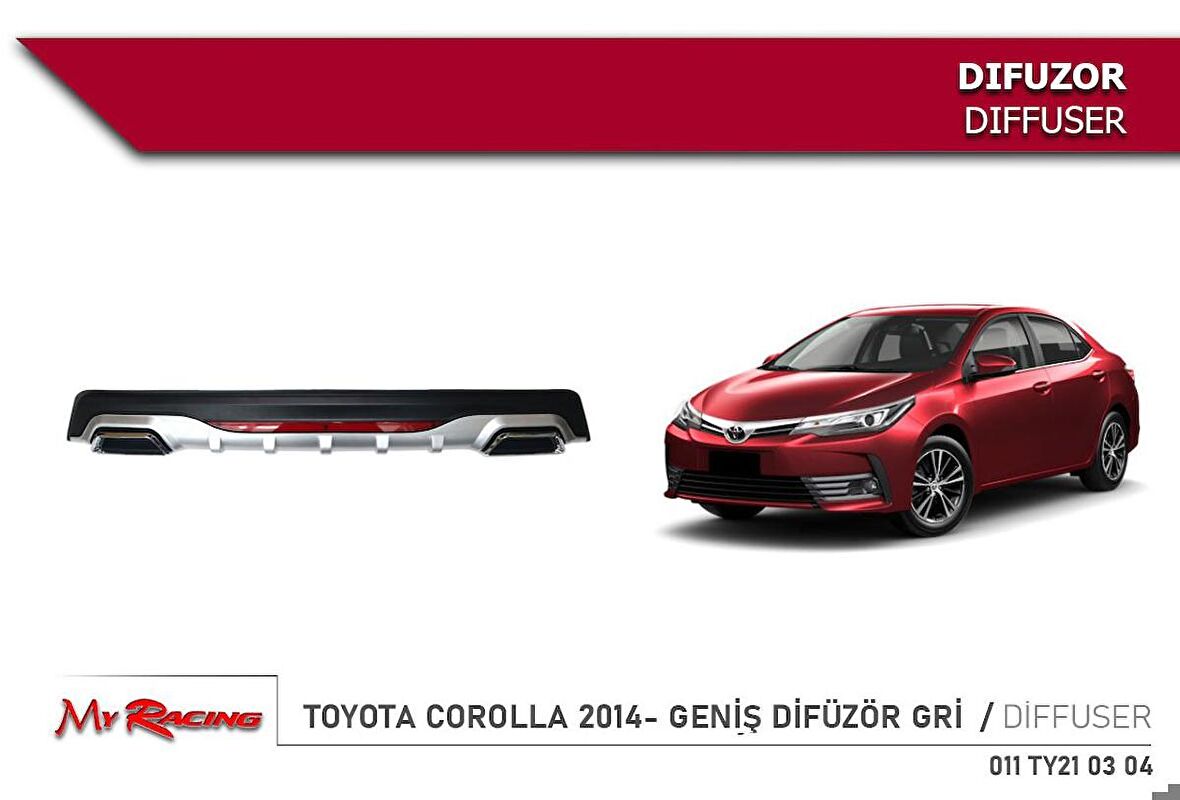 Toyota Corolla çift çıkış görünümlü amg difüzör pianoblack 2013-2018 arası modeller