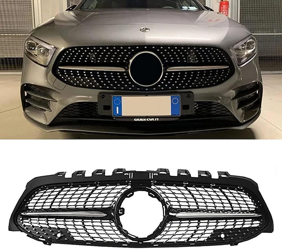 Mercedes w177 diamond ön panjur ızgara seti krom-siyah 2018 sonrası