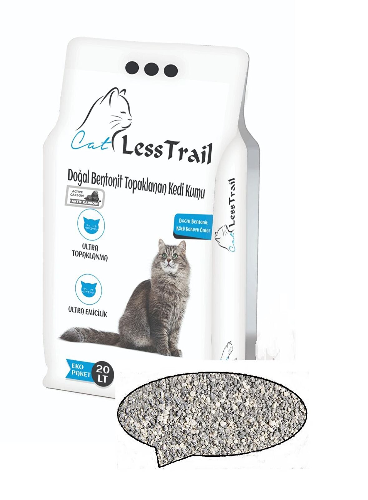 Less Trail Kokusuz İnce Tane Topaklanan 20 lt Eko Kedi Kumu