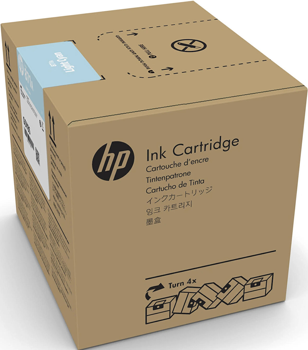 Feyza Bilişim® HP 871C Light Cyan 3 Litrelik Açık Mavi Orijnal Latex Mürekkep Kartuşu (G0Y83C)