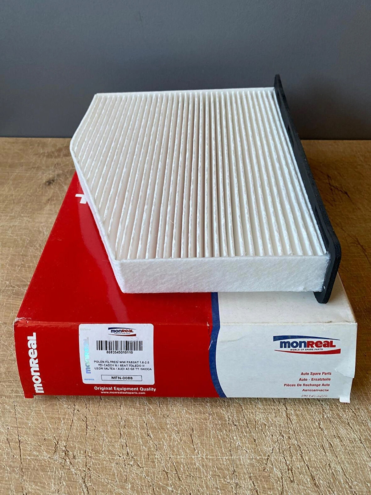 Monreal MFN-0088 Polen Filtresi PASSAT 1.6-2.0TDI CADDY III TOLEDO III LEON II ALTEA A3 Q3 TT OCTAVIA II