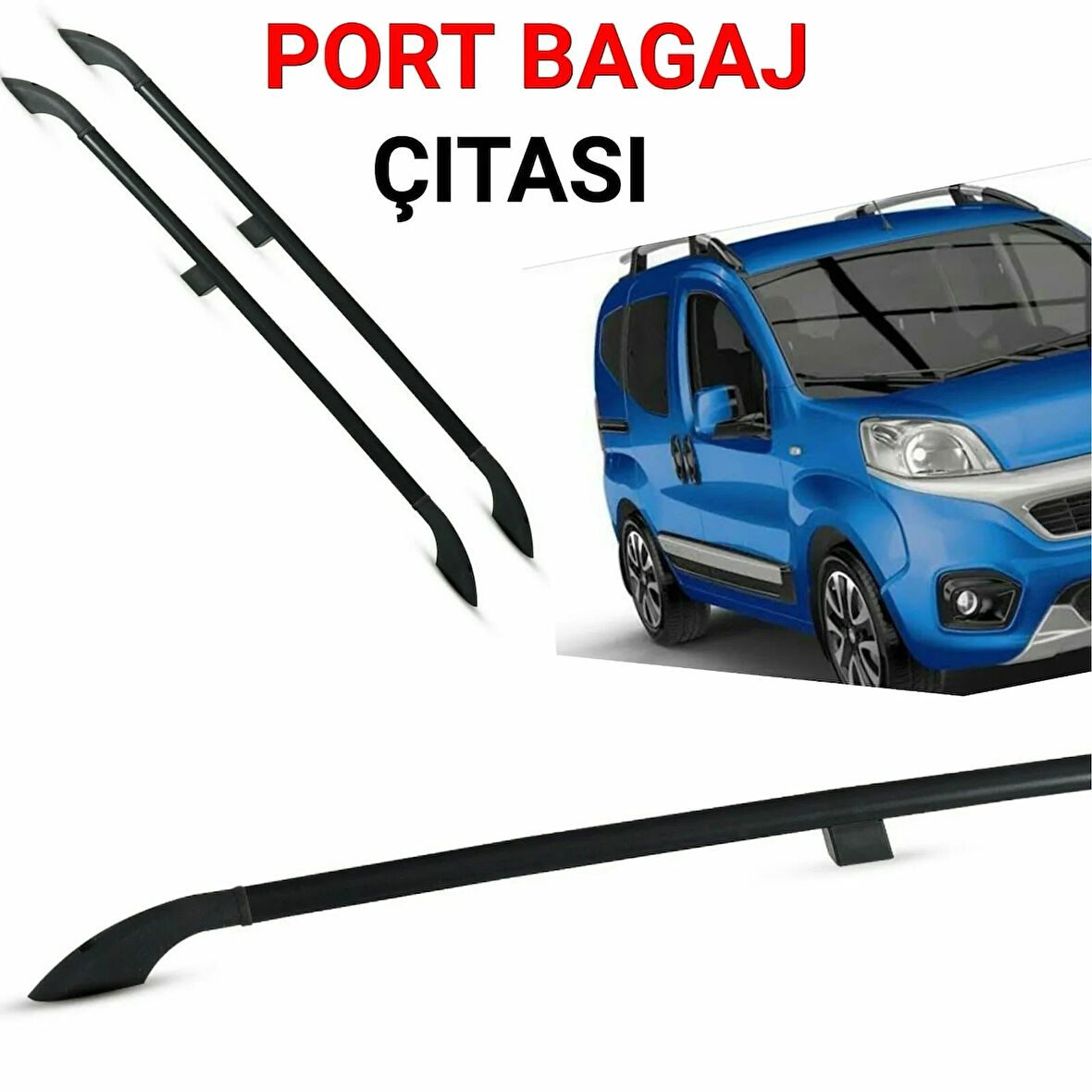 Peugeot Bipper Tavan Çıtası Portbagaj Siyah 2008+