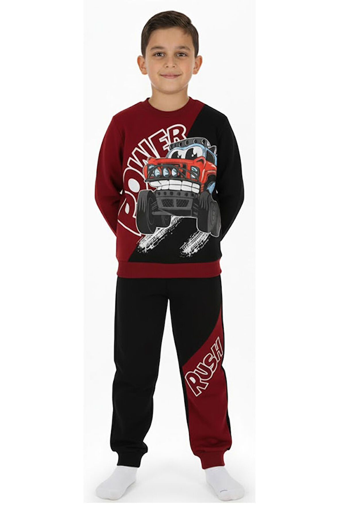 Erkek Çocuk Eşofman Takım Baskılı Şardonlu Kışlık