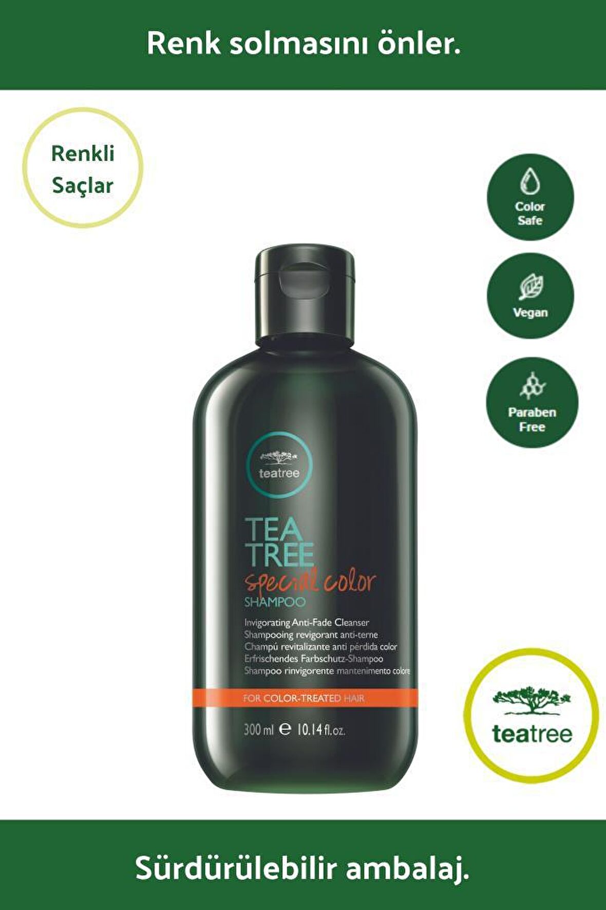 Paul Mitchell Special Color Boyalı Saçlar İçin Parlaklık Verici Çay Ağaçlı Şampuan 300 ml