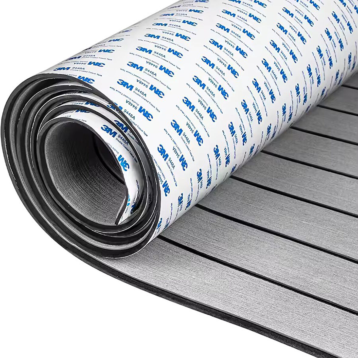 240 X 120 CM GRİ RENK EVA SUNİ TEAK (TİK) DECK 3M BANTLI TEKNE, YAT, HAVUZ KENARI VE KARAVAN İÇİN ZEMİN KAPLAMASI