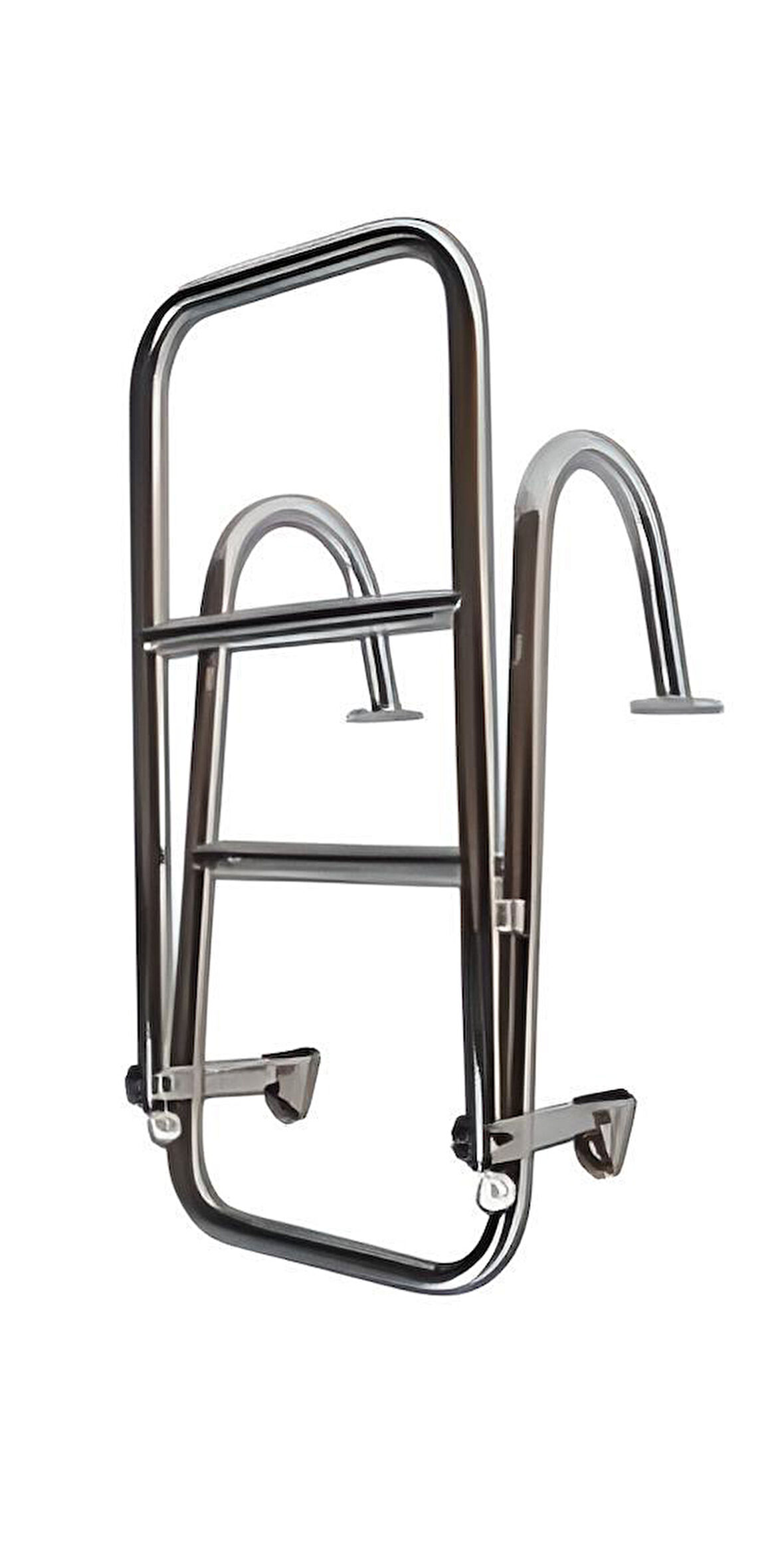 TEKNE MERDİVENİ KATLANABİLİR 2+1 KROM TUTAMAKLI 80cm