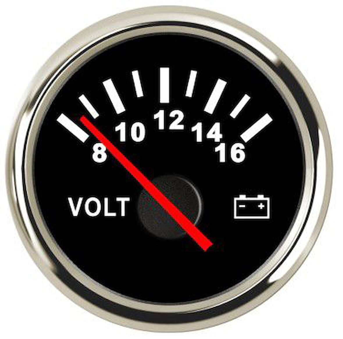 VOLTMETRE SİYAH ÇAP 52mm 12v TEKNE YAT