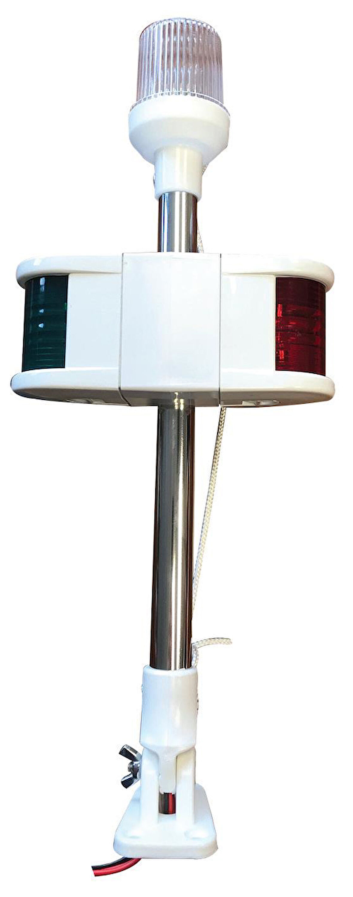 TEKNE İÇİN IŞIKLI KOMBİNE BAYRAK DİREĞİ 40 CM AMPÜL 12V LED