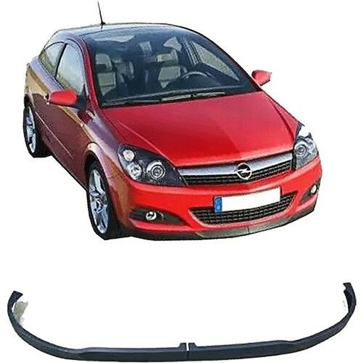 Opel Astra H uyumlu ön tampon altı lip 2 parça pianoblack 2004+