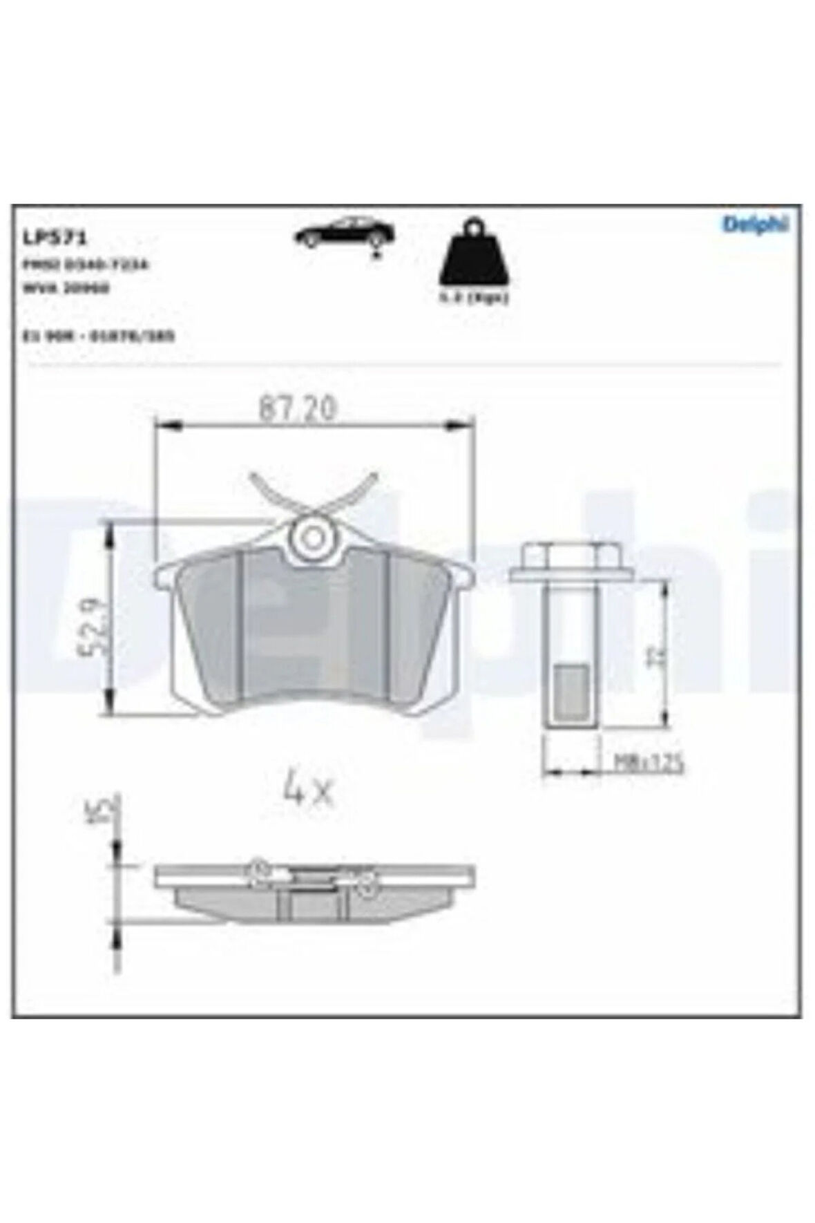 Fren Balatası Arka (87MM) Passat 307 Megane Iı Partner Tepe