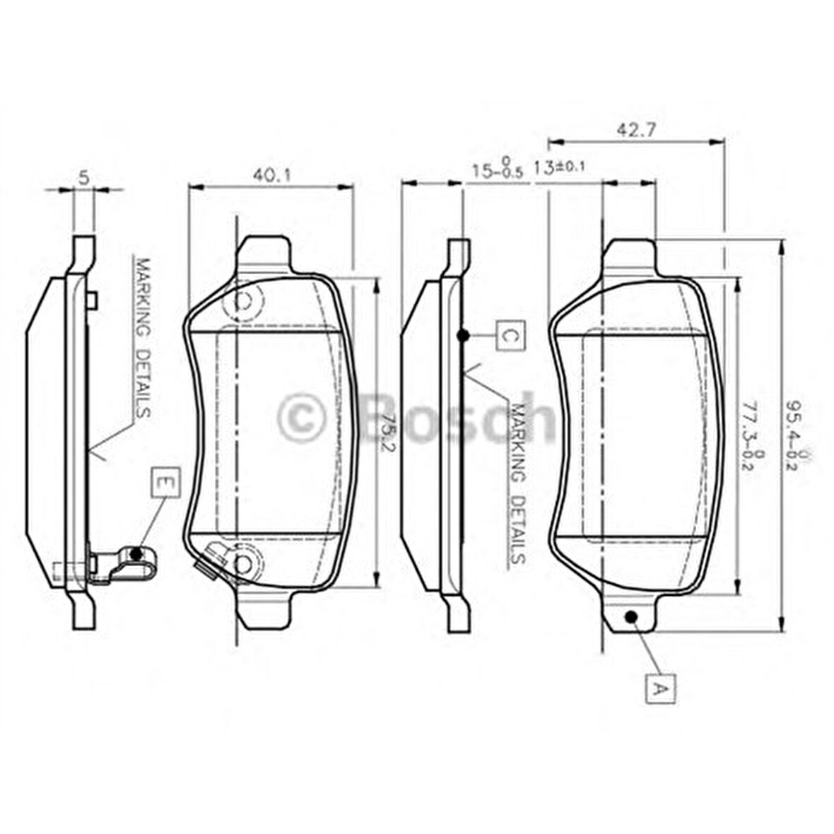 Bosch 0986Tb2845 Arka Balata Astra G 98=>Astra H 03.05=> -Merıva 05.03=> Zafıra 00=> Combo 09.02=>