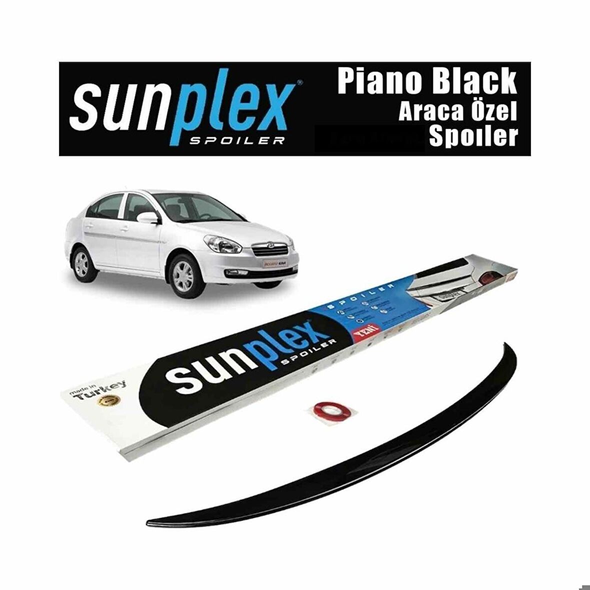 Hyundai Accent Era Spoiler Piano Black 2006-2013 arası modellere uyumlu Sunplex