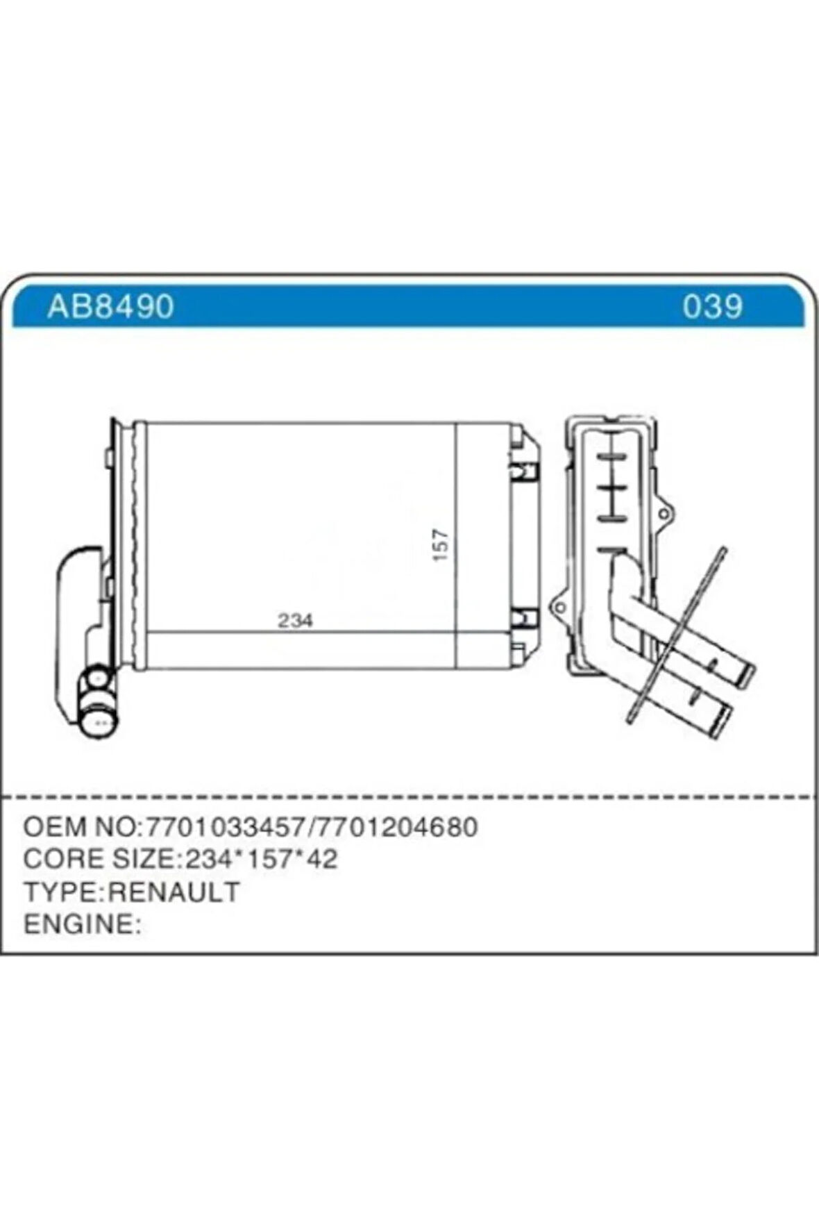 KALORİFER RADYATÖRÜ MGN I-CLIO I-R19 234x157X42