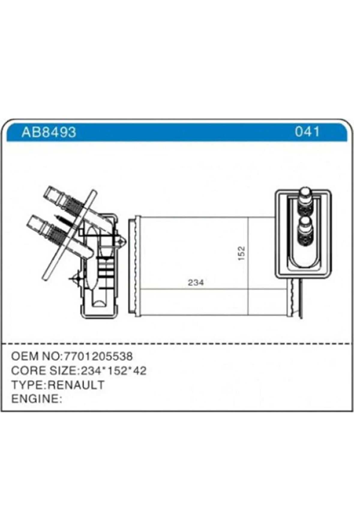 KALORİFER RADYATÖRÜ KANGOO 1.4. 1.5 DCI. 1.9 D TUM MOD. 1998-08 GNZRZ